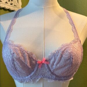 Victoria’s Secret Lace Bralette in Lavender with Pink Bow